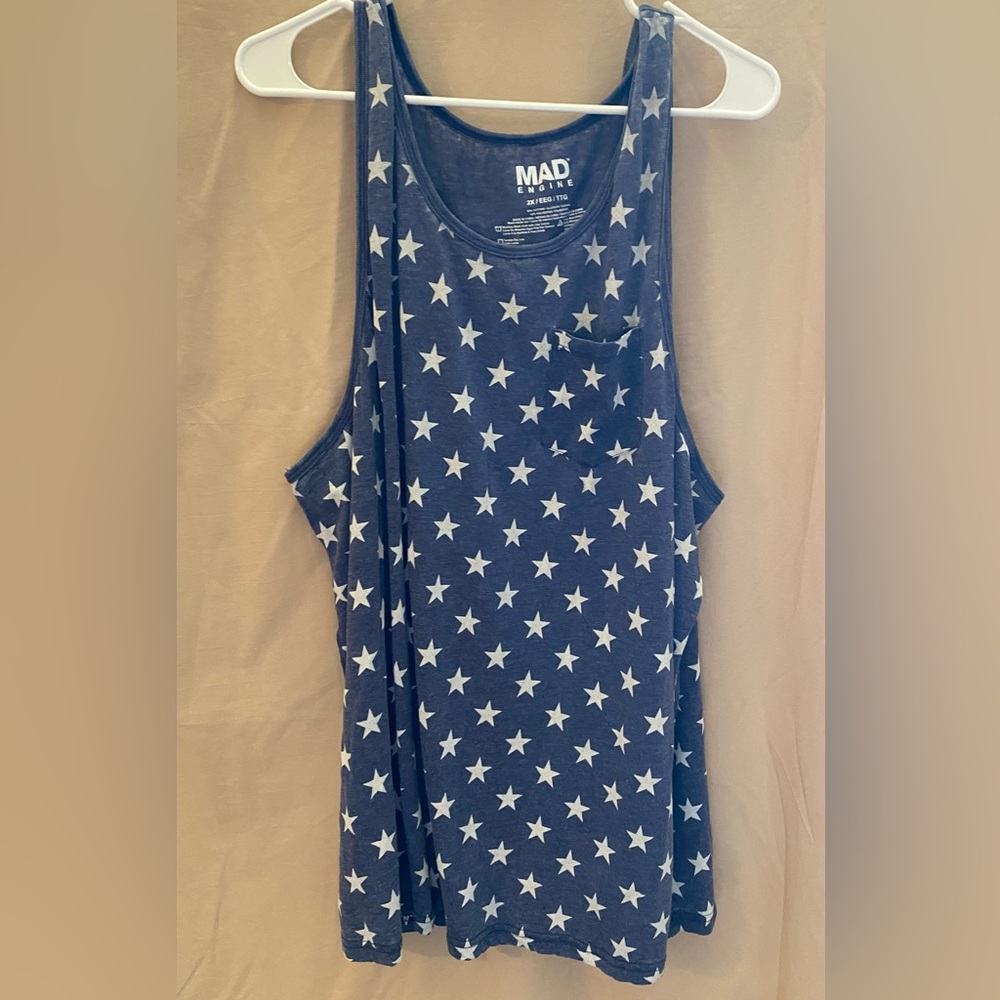 MAD Engine Navy Star Tank Top
